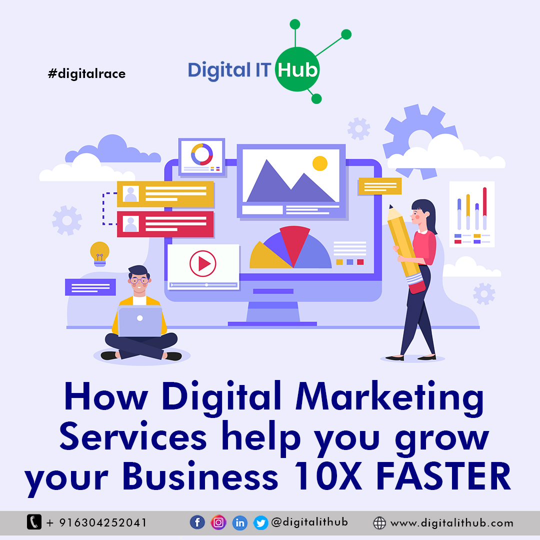 digitalithub's tweet photo. 😊😇How Digital marketing services help you grow your business 10X FASTER🚀🚀🚀.
Digital media platforms help you communicate with your customers, increase brand awareness, and increase leads and sales.  
Reach us at @digitalithub
#socialmediamarketing #digitalmarketing https://t.co/MrOXa6r82l