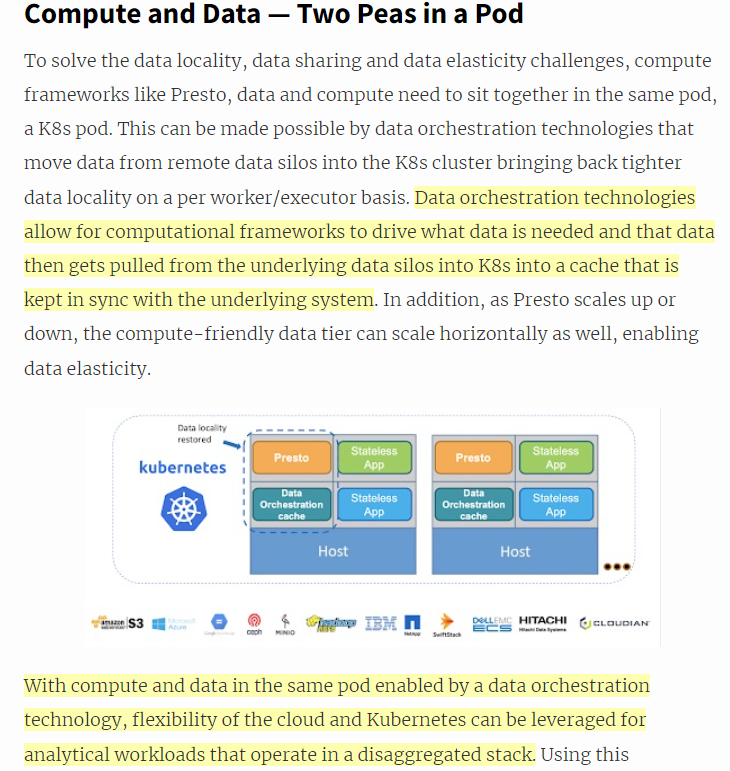 semanticbeeng's tweet photo. #K8-ify the analytics stack: "w/ compute and data in same pod enabled by #DataOrchestration, flexibility of the cloud and #k8s can be leveraged for analytical workloads that operate in a disaggregated stack"

#ContainerOrchestration not enough
#MachineLearningEngineering #Alluxio https://t.co/xGrEqMHM0M