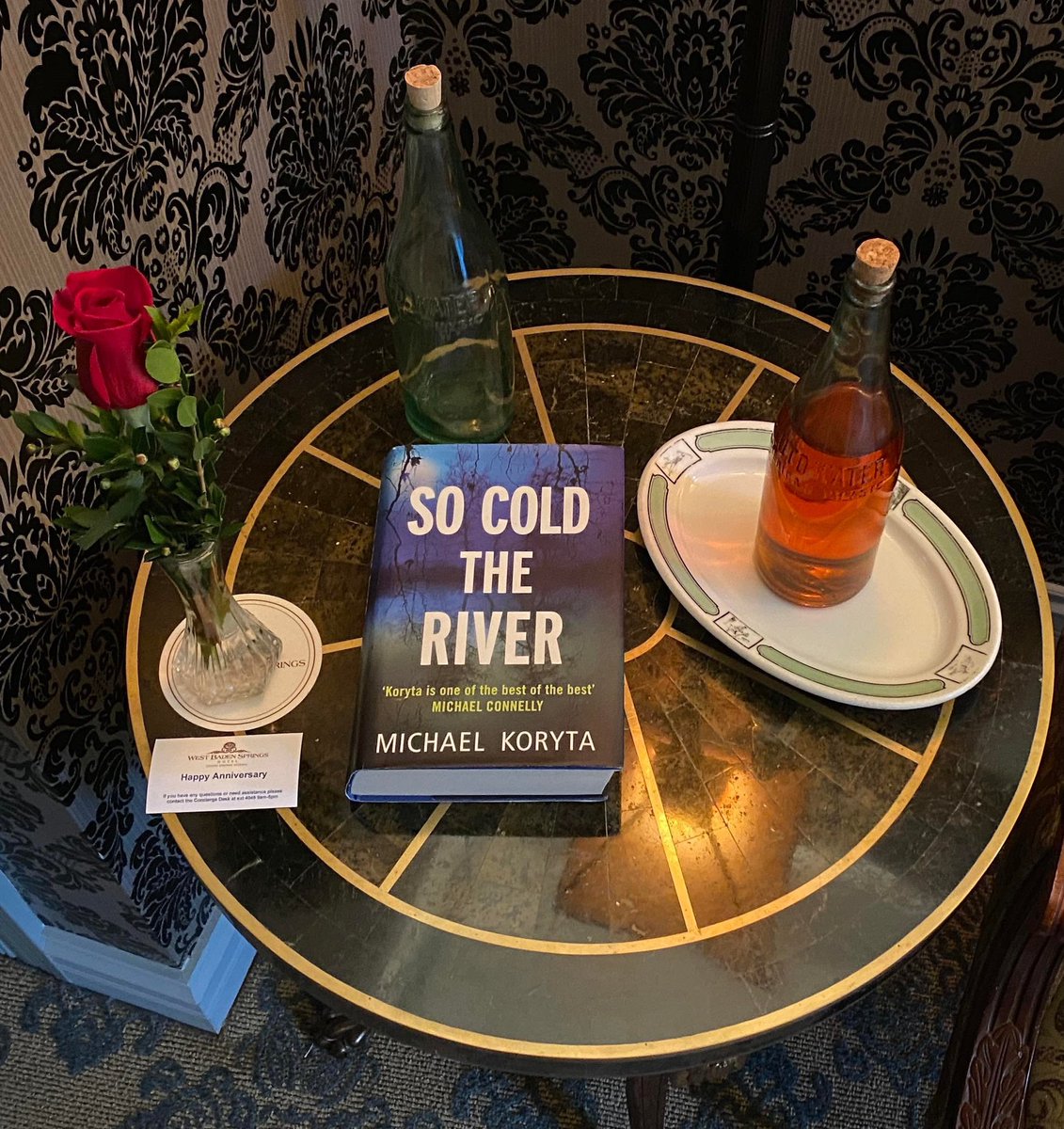 ❤️ We love celebrating special occasions and wanted to congratulate a couple who stayed with us to celebrate their anniversary. ❤️
They stayed in ‘the movie room’ at West Baden Springs Hotel where scenes from the movie <a href="/socoldtheriver/">SO COLD THE RIVER MOVIE</a> were filmed. 
Congrats to the happy couple!