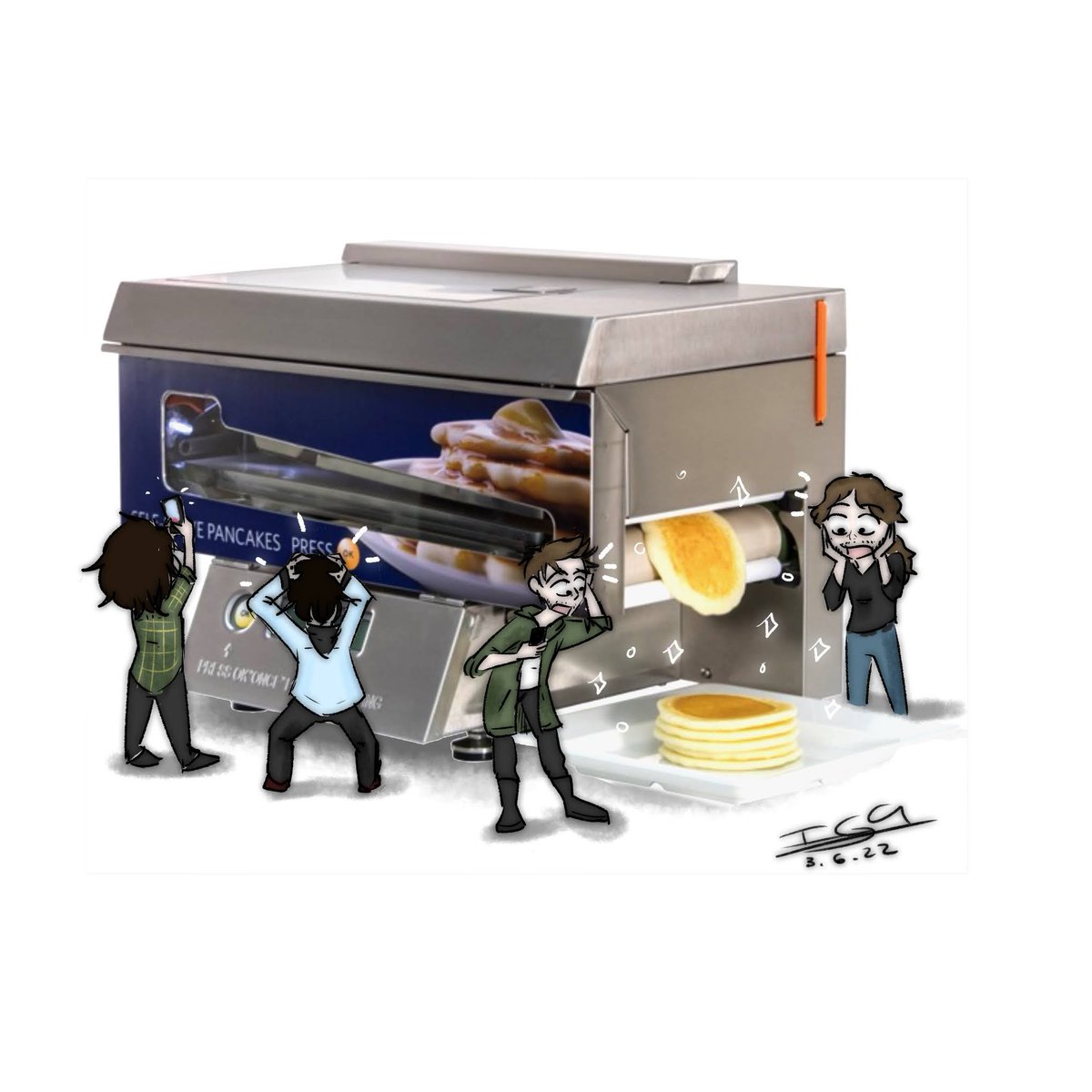 CaballeroChabs's tweet image. The amazing pancakes machine!!
.
if they were surprised with one, just imagine them shrunk having a bigger machine! 😄
#mychemicalromance #pancakemachine #chibi #Breakfaststories #mcrtour @MCRofficial