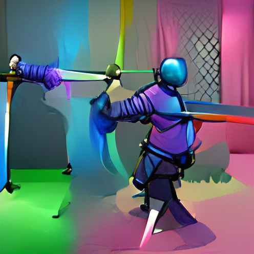 O_T_Human's tweet photo. Swordplay and feature cool colors (#DIDX) #art #artist #artwork #nft #nfts #nftcollector https://t.co/uRzUAIwQpy