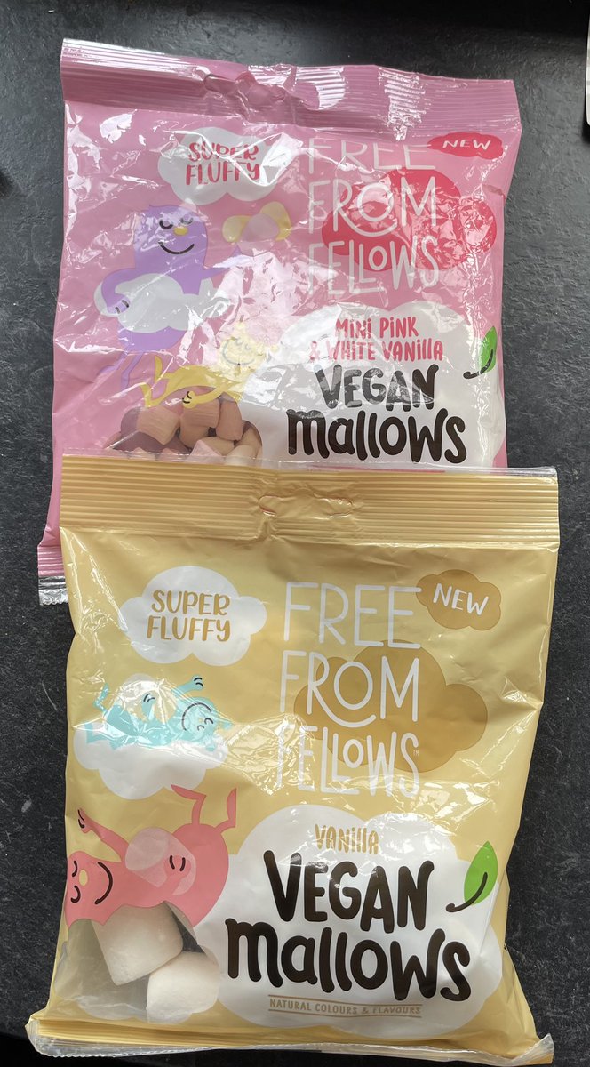 man_vegan's tweet photo. My search for #vegan marshmallows has ended @sainsburys with these beauts from @Freefromfellows - rocky roads it is then ! https://t.co/wFCmEv0Aan