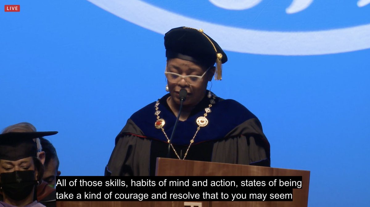 johnmaeda's tweet photo. “All of those [critical making] skills, habits of mind and action, states of being, take a kind of courage and resolve that to you may seem obvious. But they are uncommon, and needed in our world.” —President Crystal Williams @risd #RISD2022 https://t.co/iGaN81qKAt
