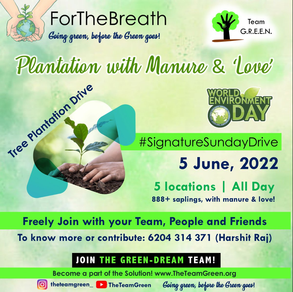 TweetTeamGREEN's tweet photo. On the occasion of #EnvironmentDay MILLION DREAMS members are joining us in one of our location at RINPAS CAMPUS at 7:00 AM.. 
Do joun us in our mission. To #GoGreen 
#gogreenjoinus 
#signaturesundaydrive https://t.co/oxGzB8hXjM
