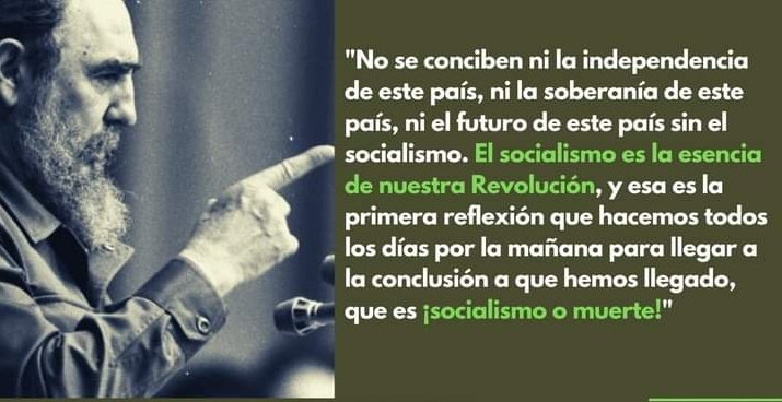 yaiglez15's tweet photo. No se conciben la independencia de este país, ni la soberanía ni el futuro sin el socialismo... es la esencia de nuestra Revolución y esa es la primera reflexión q hacemos todos los días por la mañana para llegar a la conclusión... ¡socialismo o muerte!"
#GuerrerosDePatriaOMuerte https://t.co/9eX3dbeSUG