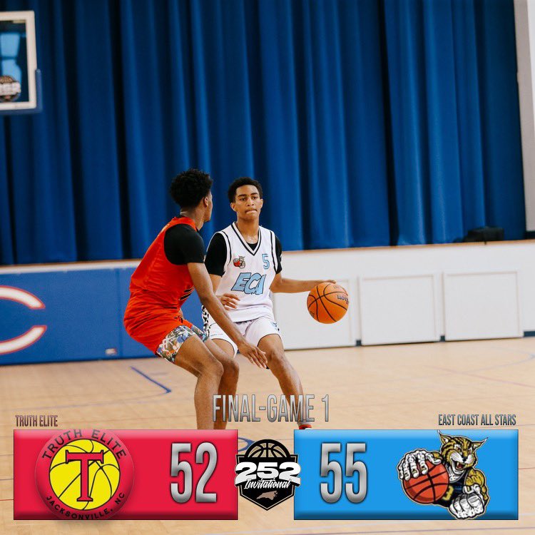 Game 1 in the Books. East Coast Allstars with the Overtime win against Truth Elite. 2025 Jermaine Cunningham finished with 27 points and the game winner. #252Invitational