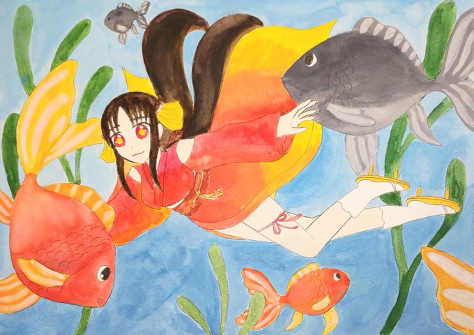 金魚娘のtwitterイラスト検索結果