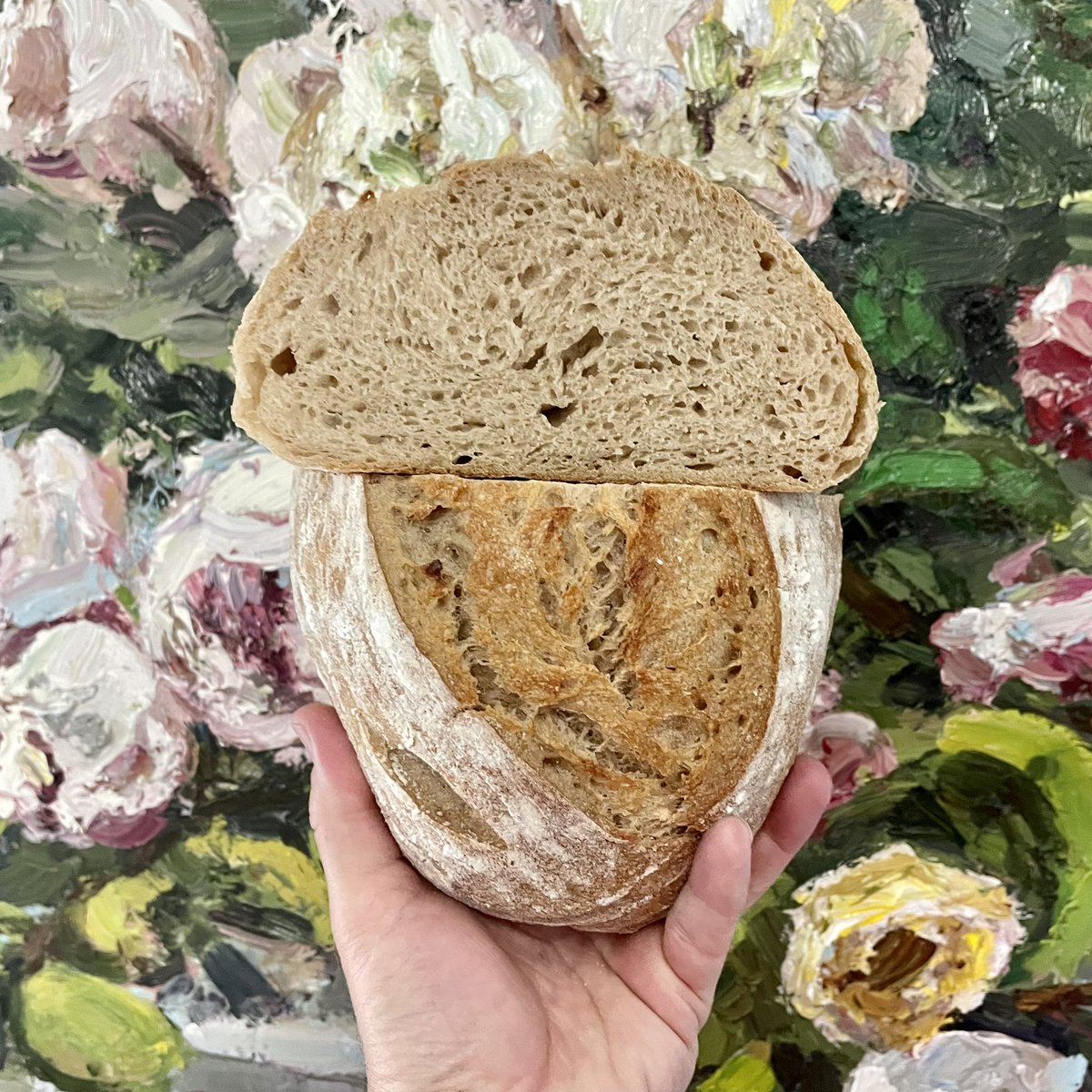 bonneviebc's tweet photo. Our newest bread! House Milled Kamut Spelt Sourdough.
We freshly mill in house Kamut Khorasan and Spelt.
#yeglocal #microbakery #yegbakery #yegfood #bonneviebakery #BAKING #yegsourdough #yegsmallbusiness
#edmontonsmallbusiness #edmontonbakery
#kamutkhorasan https://t.co/5rJ1k5Qq6L