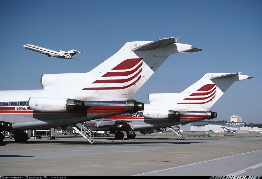 n194at's tweet photo. Air Atlanta Boeing 727-22 N7077U and N7083U photo credit George W. Hamlin #AvGeek https://t.co/UDhb08QbJT