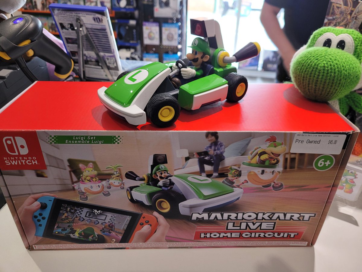PredatorGamesU1's tweet photo. We currently have the fab Luigi Set of Mario Kart Live instock. This is a preowned copy, but is in fantastic condition. It's £45! Yoshi looks on full of jealousy though why can't he have his own car set?! Nintendo you better expect an angry email soon from him! https://t.co/j4Ahl8mDza