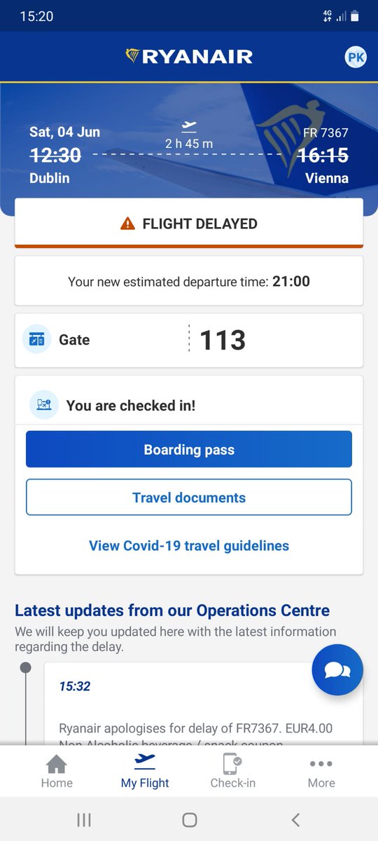 The announcements at the airport are saying they'll update us in 1 hr but <a href="/Ryanair/">Ryanair</a> says....😲😲why the difference?