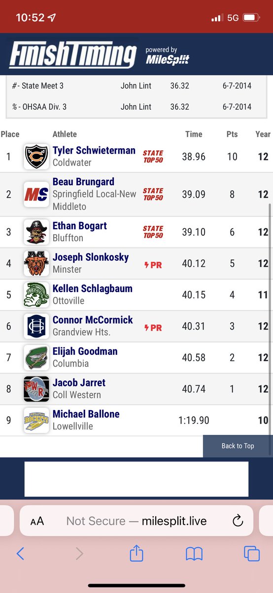 ColdwaterTF's tweet photo. Back to back state champ! @TylerSchwieter1 wins the state 300m hurdles again. And sets the school record! https://t.co/5VKuNyCGlc