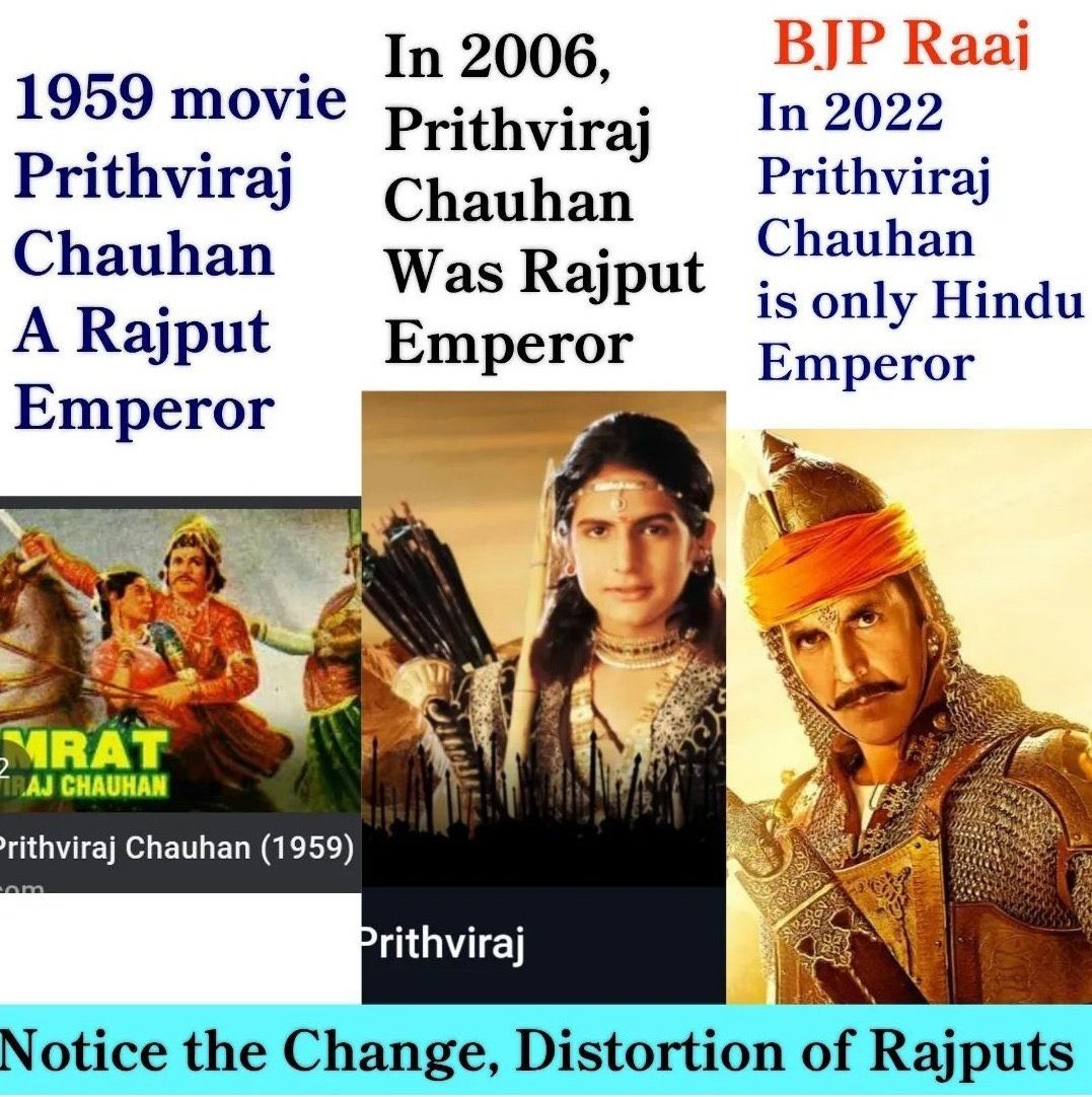 VSShishodia's tweet photo. बचपन से एक कहावत सुनी हैं, 
हाथी घूमे गाँव गाँव,जिसका हाथी उसका नाम
मतलब जैसे हाथी गाँव गाँव घूमता हैं पर उसके मालिक का नाम सब जानते हैं.
बीजेपी राज मैं भले ही फ़िल्म से राजपूत शब्द हटा दिया गया है.
पर दुनिया जानती है की सम्राट पृथ्वीराज चौहान जी राजपूत थे.. https://t.co/CaZqZIoXzA