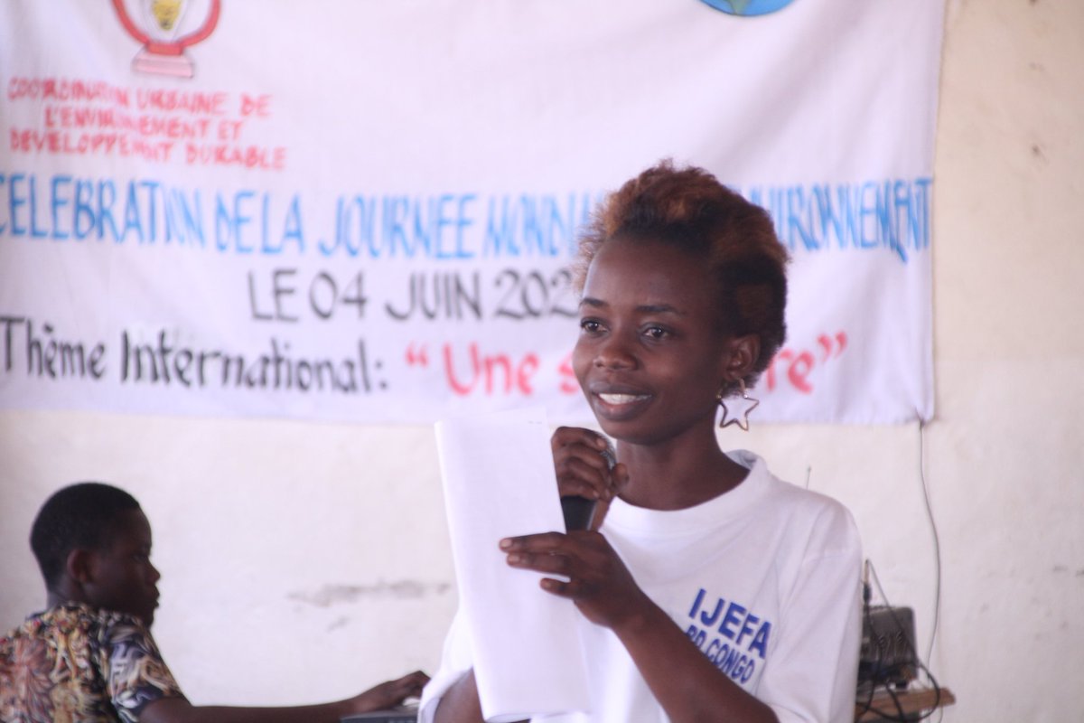 IjefaRdc's tweet photo. A l'occasion de la #JourneeMondialedelenvironnement sous le thème"#uneseuleterre" les filles et femmes sont appelées à profiter de cette journée car elles sont les premières victimes du changement climatique. tel est l'appel lancé à #uviraRdc par #IJEFA
#Préservonsnotreplanète https://t.co/1A5QHpN22l