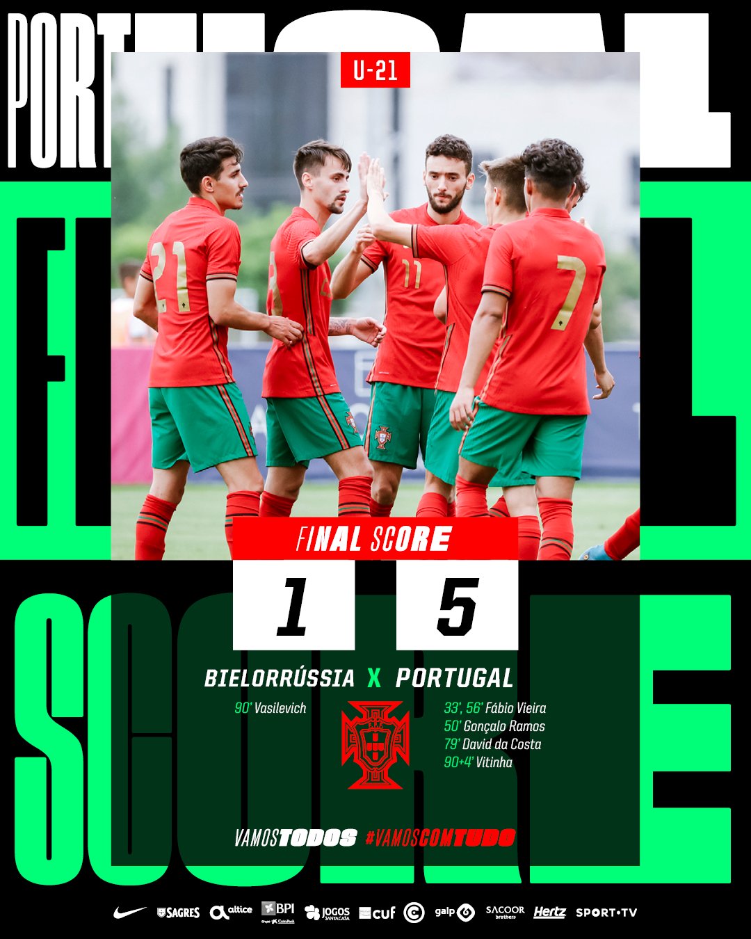 Portugal on X: ⏹ Final da partida! O Euro Sub-21 está cada vez