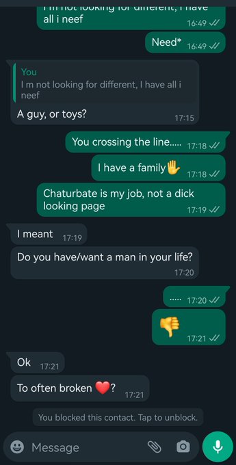 Guys, in case you bought my WA in a hope to meet &amp; fuck me, I'm not...  chaturbate is my job &amp; better<a href="/tag/mvsales"class="tags"><span>#mvsales</span></a>