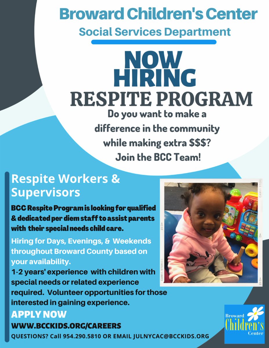 Looking for a rewarding career with a flexible schedule? Join the BCC Social Services team! To Apply Click: conta.cc/3FKvHH3