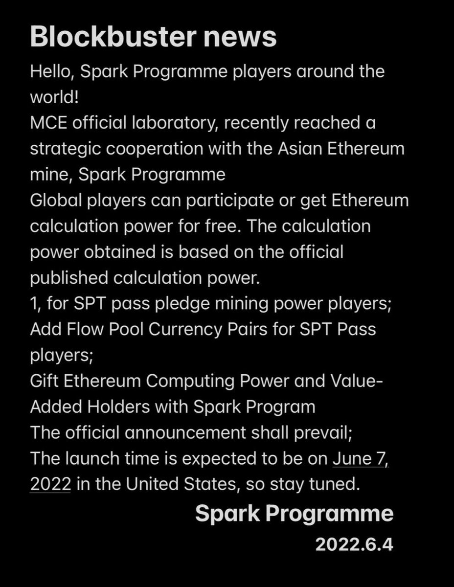 Spark Programme Chain tweet media