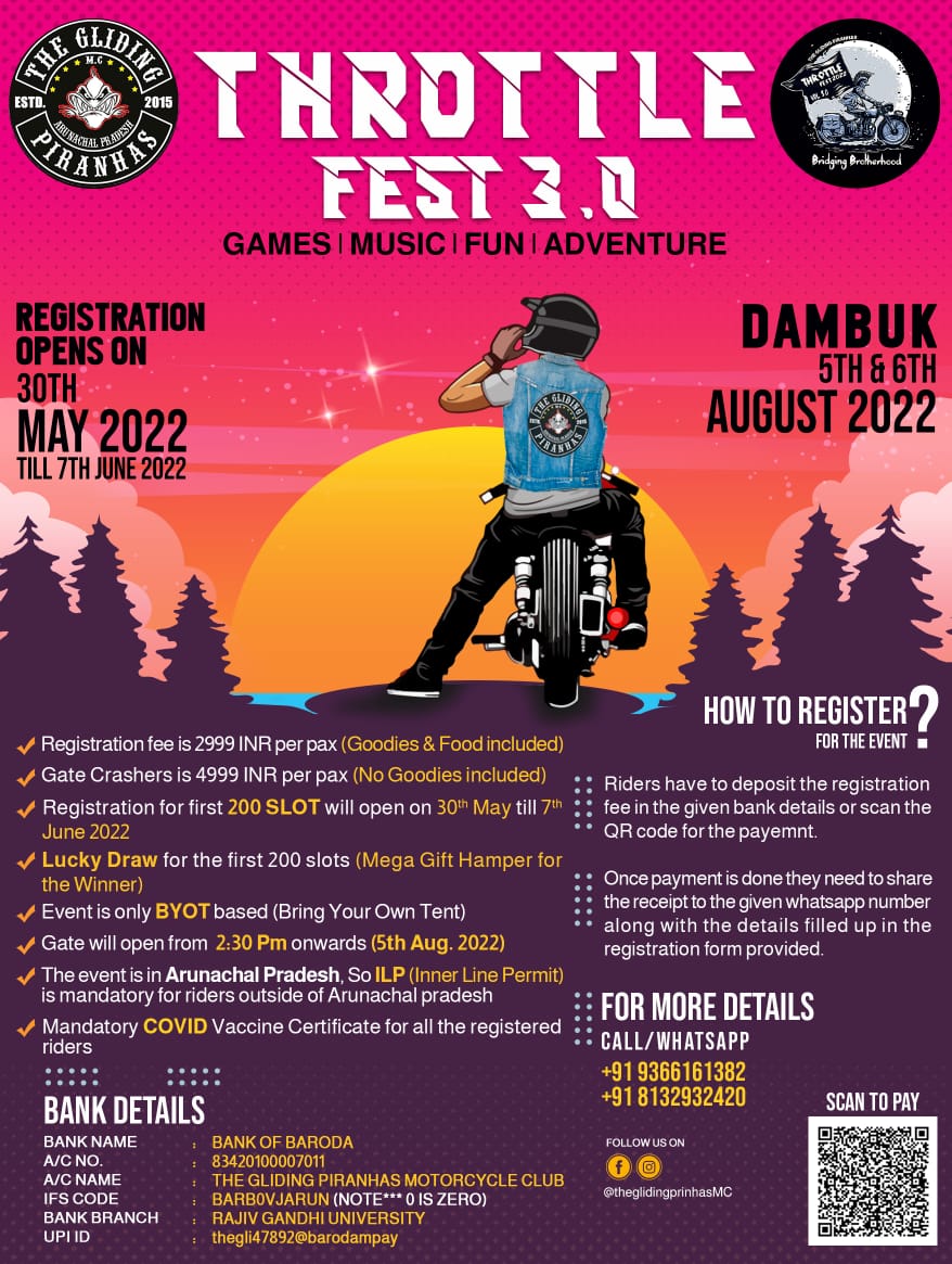 gliding_c's tweet photo. The registration for yearly event THROTTLE FEST 3.0 of our club is going on. Do check the details.
#ThrottleFest3.0 #Dambuk
#TGP https://t.co/w3Qb81hDCz