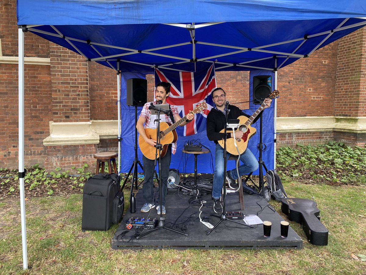 StMichaelsW4's tweet photo. 25 minutes to go! The bar is open and Full Blown Acoustic is tuning up for #TheBigJubileeSing with Bedford Park’s church @StMichaelsW4 and pub @chiswicktabard. 4.30-5.45pm here outside the Parish Hall. #W4 #Chiswick - with a collection for @decappeal #Ukraine Do come and sing! https://t.co/ipQcoWwdr6