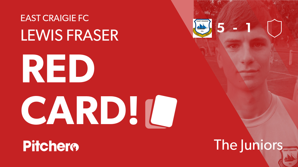 86': Lewis Fraser is sent off for East Craigie FC
#EASTAY #Pitchero
eastcraigiefc.co.uk/teams/216737/m…