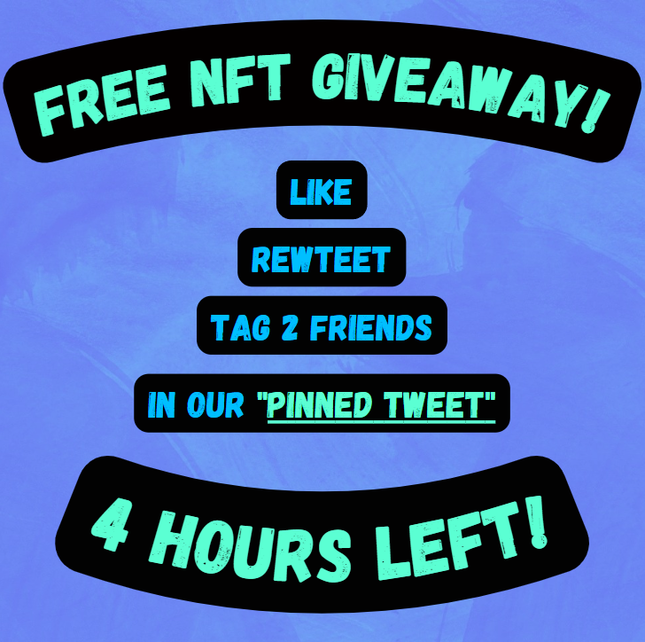 Only 4 hours left! Then we will be closing the giveaway! Better hurry while you can :)

#NFTGiveaway #NFT #NFTGiveaways #NFTCommunity #MetaCircus #NFTcollection #nfts #digitalart #cryptoart #blockchain #giveaway #artwork #digitalillustrationsart #Whitelist #Whitelisting #Ethereum