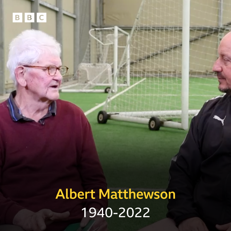 bbcnewcastle's tweet photo. We are very sad to hear about the passing of Albert Matthewson. 

Albert from Wooler was a legend of Total Sport and once interviewed former Newcastle United manager Rafa Benitez for us.

All of us at BBC Radio Newcastle are sending our best wishes to Albert's family.