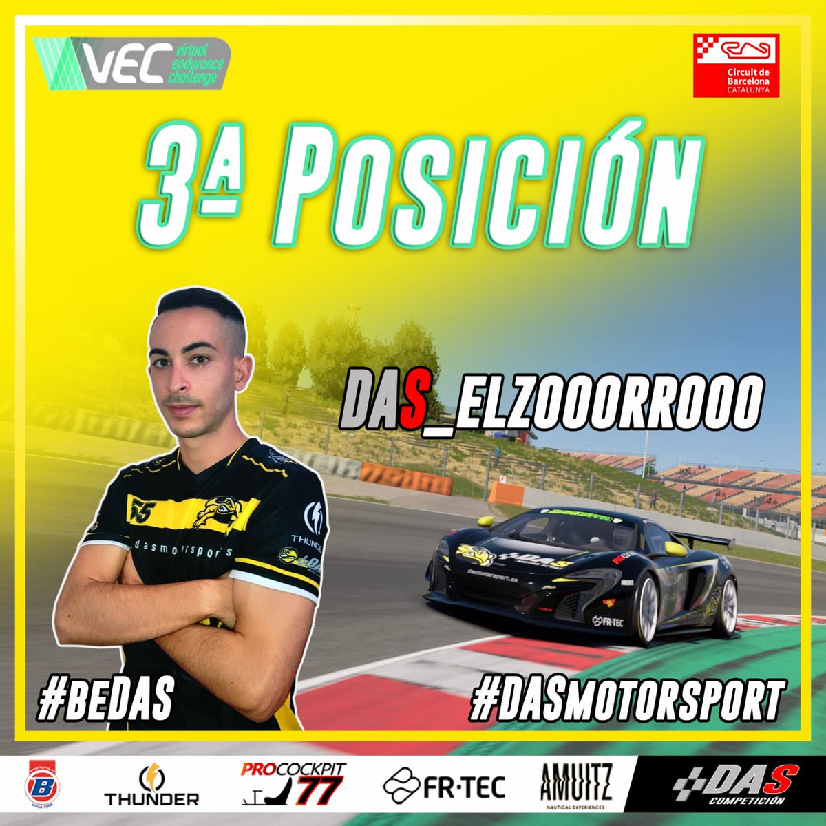 Podio del señor <a href="/Csport90/">Christian Serrano</a> en la siempre exigente #VEC de <a href="/AGarnata/">Alejandro Garnata</a> .

Carrerón que se ha marcado el Zorro, como nos suele acostumbrar 😁😁

#beDAS
#DAScompeticion