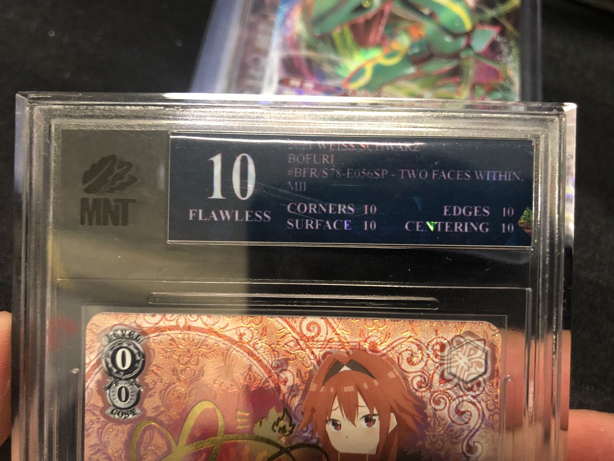 Angel_Gundam's tweet photo. @MNTGrading just want to give a big shoutout to mnt because I’m almost complete my goal for tcg collecting, Black label Japanese pokemon ✅ 
Black label English pokemon ❌
Black label Weiss Schwarz eng ✅
Black Label Weis Schwarz jap ❌
My goal is to get one of each! https://t.co/N6Vs4MBk8Y