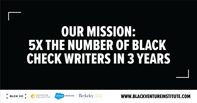 I just finished the <a href="/BlckVentureInst/">Black Venture Institute</a> look-book of our cohort 4 that starts in 1 week &amp; I feel giddy!  
Here we go <a href="/JacksonTheVC/">Jackson Cummings</a> <a href="/frederikg191/">Frederik Groce</a> <a href="/samerthenubian/">Samer Yousif</a> <a href="/mandy_bynum/">Mandy Bynum</a> <a href="/tobystuart/">Toby Stuart</a> ❤️❤️#BVI4Life