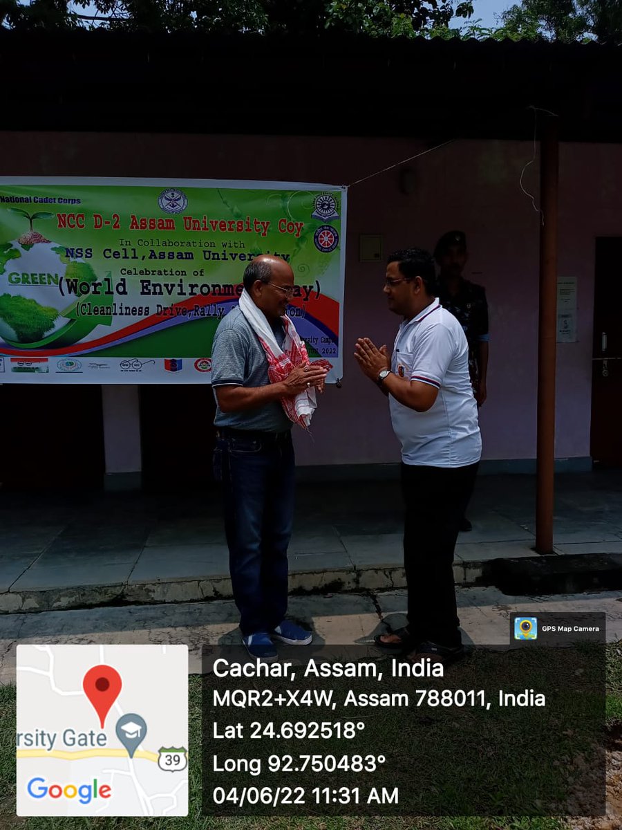 prodefgau's tweet photo. #WorldEnvironmentDay
 32 Cadets of 3 #ASSAM (Boys) Bn &amp; 07 Girls of 62 Assam Bn #NCC of Assam University, #Silchar planted 20 Saplings followed by Area Cleaning &amp; Quiz Competition. The occasion was graced by Prof. R M Pant, VC, Assam University.
@nccner @HQ_DG_NCC @AssamUnivSil https://t.co/tireVGQvyr