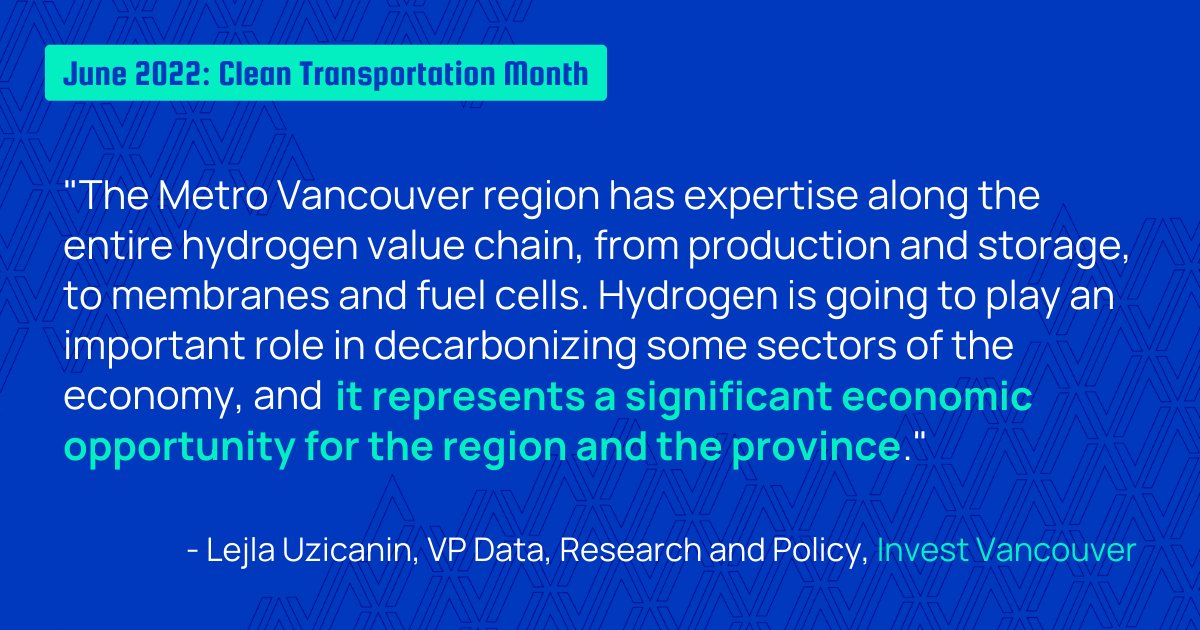 Invest_Van's tweet image. .@BCCICE &amp;amp; the BC Hydrogen Office are creating a Hydrogen Investment Blueprint to lay a foundation for the establishment of a #hydrogen hub. 

Lejla Uzicanin, a member of the project's Guiding Community, shares her thoughts on the industry below.
#CleanTransportationMonth