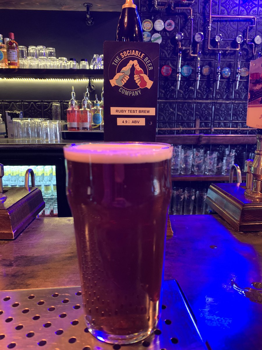 Our first cask beer, As Yet Untitled, is now available <a href="/SociableBeerCo/">The Sociable Beer Co</a>, a 4.9% ruby ale made with Bramling Cross, Olicana and Möst hops! #wellhopped