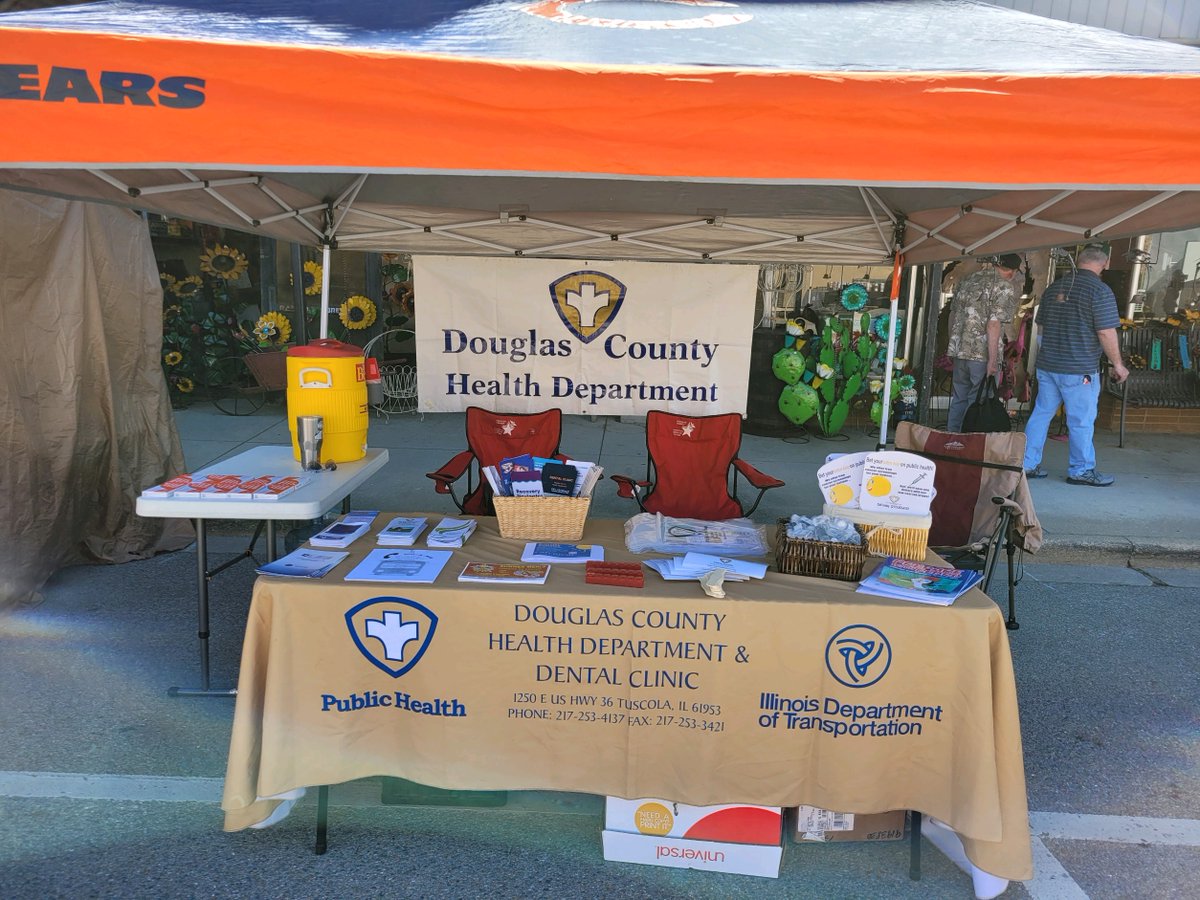 DOUGLASCOHEALTH's tweet photo. Enjoying the beautiful day at the Strawberry Jam Festival in Arthur?

Stop by our table and say hi to April and Lori. We have so much information on health, different services we offer, and so much more! https://t.co/fLH8XTKelE