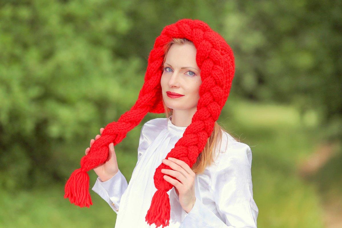 SuperTanyaKnits's tweet photo. Excited to share the latest addition to my #etsy shop: SuperTanya red hat cable knit hat with braids red riding hood hat READY TO SHIP https://t.co/4swGx565bo #red #handknitwoolhat #redridinghood#woolhat#uniquehat#winterhat #thickcap https://t.co/HTmP7kcM5Q
