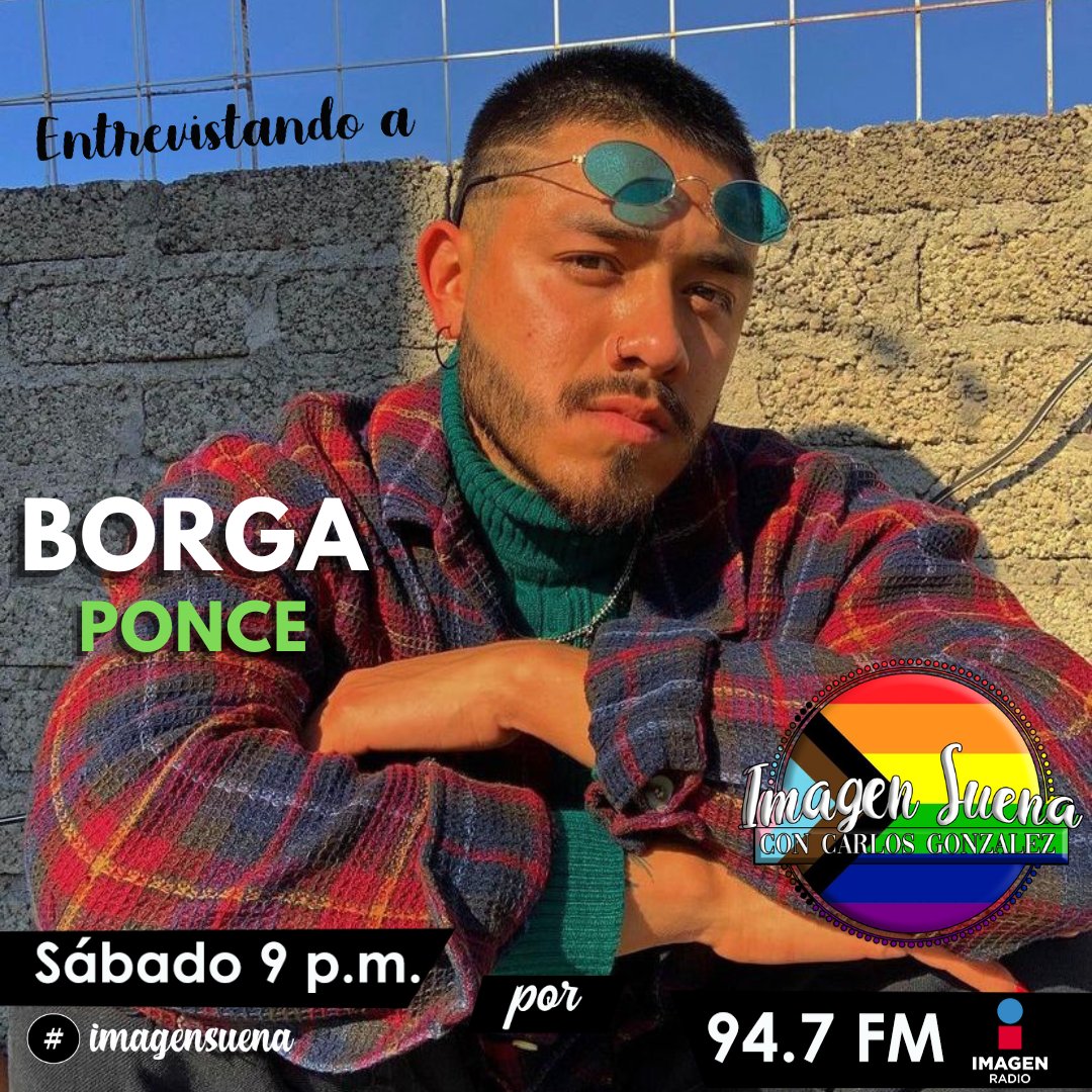 suenaconcharly's tweet photo. 🔥 HOY #BorgaPonce y @Charlysuena tendrán una conversación que no te debes perder... 🏳️🌈
🌈 Es #sábado de #ImagenSuena 🎶
Te esperamos a las 9pm por 94.7 FM #Querétaro o en https://t.co/37etD8MO7B 🎙️
🎧 #SuenaConCharlySuena 🎸 #LoveIsLove #AmorEsAmor
#HappyPride #Pride https://t.co/1H3CU3s3SL