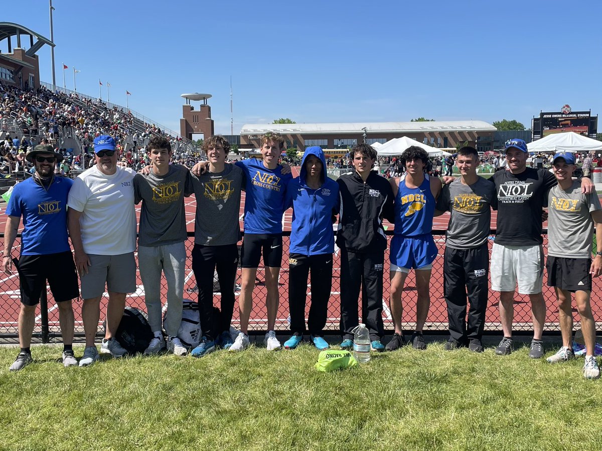 NDCLathletics's tweet photo. 🏃‍♂️OHSAA DII State Track &amp; Field Championships -

4x400 Relay Team of Tim Herczog, Andrew Ryan, Javon King, and Danny Yanick finish 9th in the Final with a school-record time of 3:23.72.

Incredible season, gentlemen! 

#WeAreNDCL https://t.co/9oWYhYdL5C