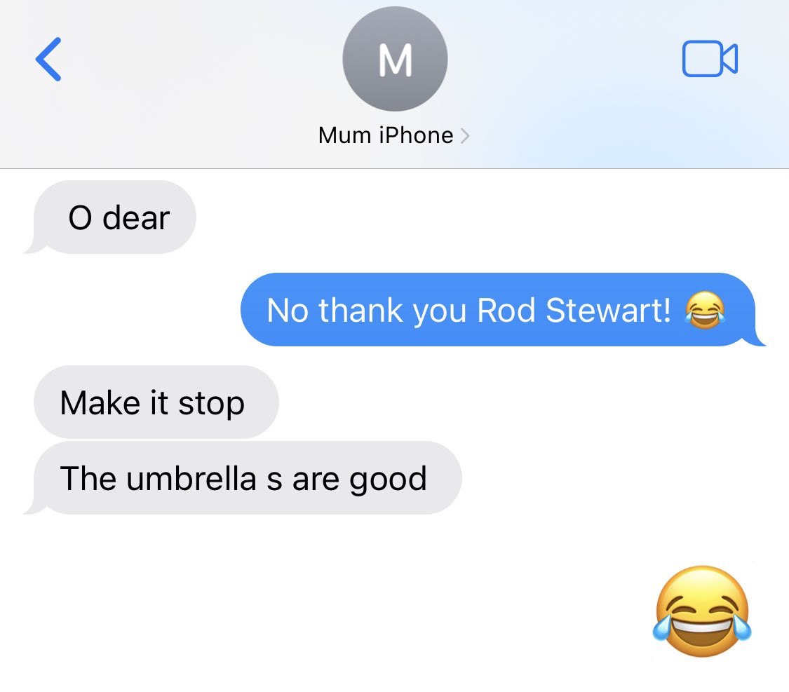 chriswakeling's tweet photo. My mum is clearly not a Rod Stewart fan! #PlatinumPartyatthePalace #theumbrellasaregood 😂😂🤣 https://t.co/rXKpkl6skL