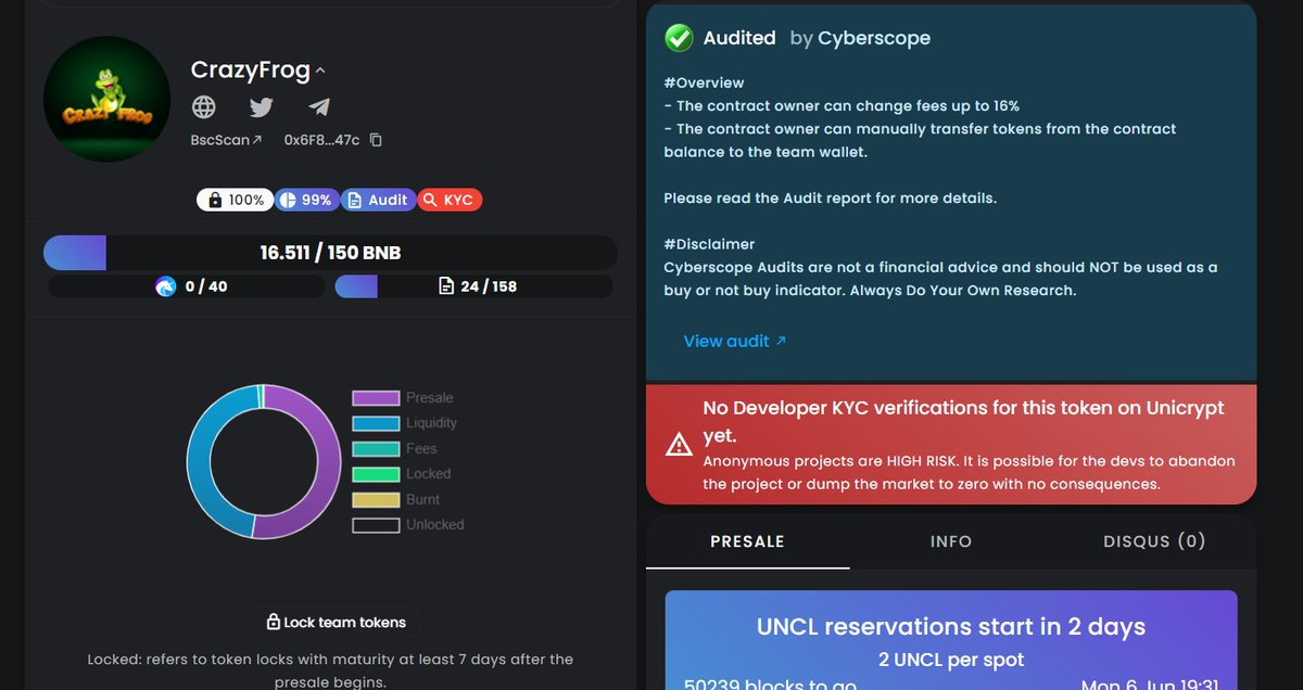 CRAZYFROGELON's tweet photo. 🐸 Crazy Frog 🐸

🔉 #presale is listed now on UNICRYPT 
 
🐸🐋 Craziest Community on bsc 🐋🐸

🐸Audited/KYCed Team
🐸Presale Holders will get free NFTs
🐸NFT marketplace soon.💥💥

Presale Link 👇https://t.co/R3QxMTNA3o

TG -  https://t.co/YCrdaEszMC 
#crazyfrog #presale https://t.co/SHrMQMGAzx