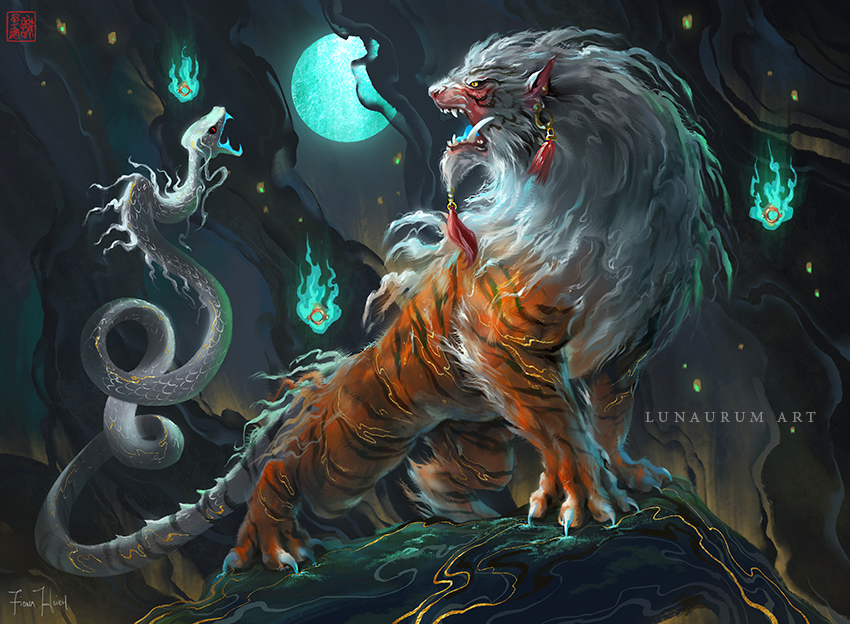 Lunaurum's tweet photo. my art together for kamigawa neon dynasty 🌙 https://t.co/XhLzyfLJ8T