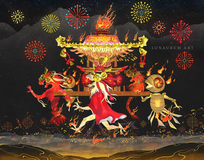 my art together for kamigawa neon dynasty 🌙 