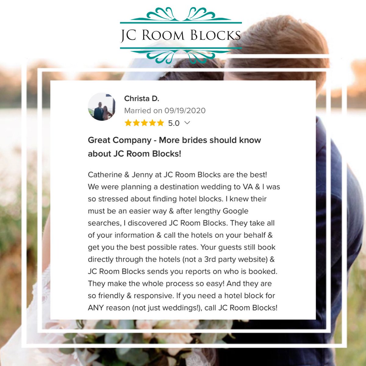 JC_Room_Blocks's tweet photo. Request ✅. Report ✅. Relax✅.
We make planning weddings and events EASY! Hit the link in our bio and let’s set up an appointment to discuss your hotel room block!
https://t.co/OTmydoihyG https://t.co/lOSbhA5tei