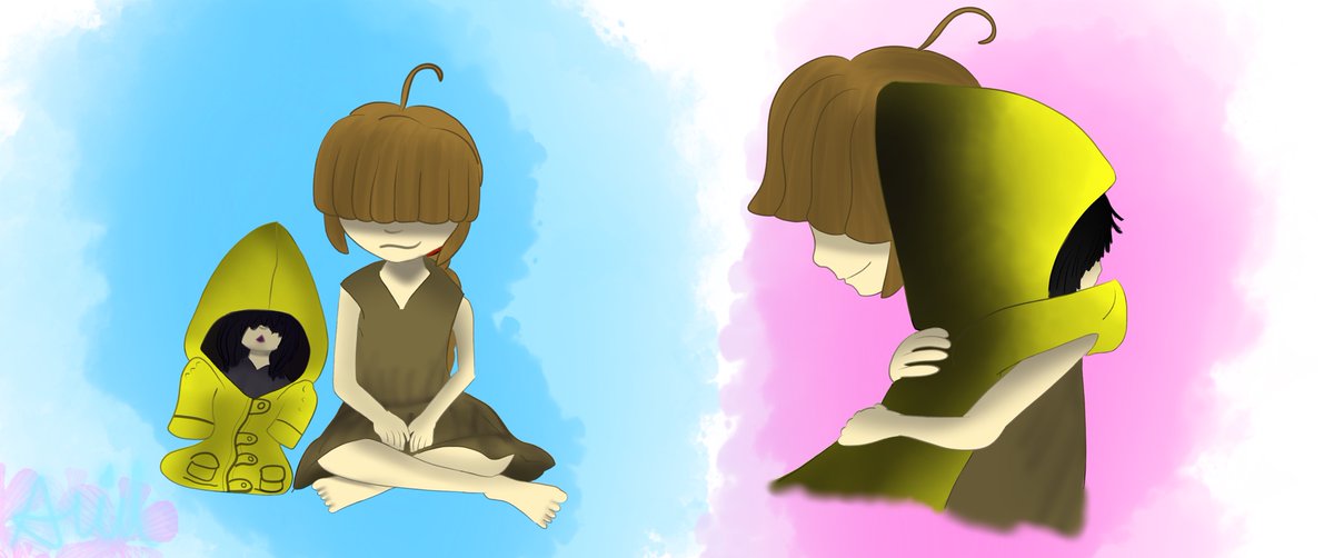 Arielthecricket's tweet photo. The two were fighting over the raincoat and one of them had to give up with it #Littlenightmares #verylittlenightmares #art #ArtistOnTwitter #drawing #digitalart #DigitalArtist #FANART #arielclark #arielskylanddefender https://t.co/StPgHCGDzI