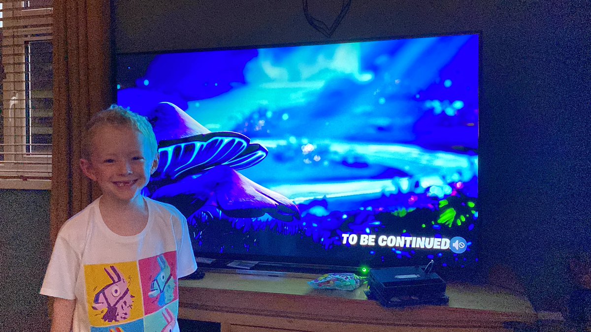 kfordwolf's tweet photo. @EpicGames my son Harrison, who is 7 wanted you to know that he loved the live event tonight and he’s so excited for the new season tomorrow https://t.co/tfpBZmKCjg