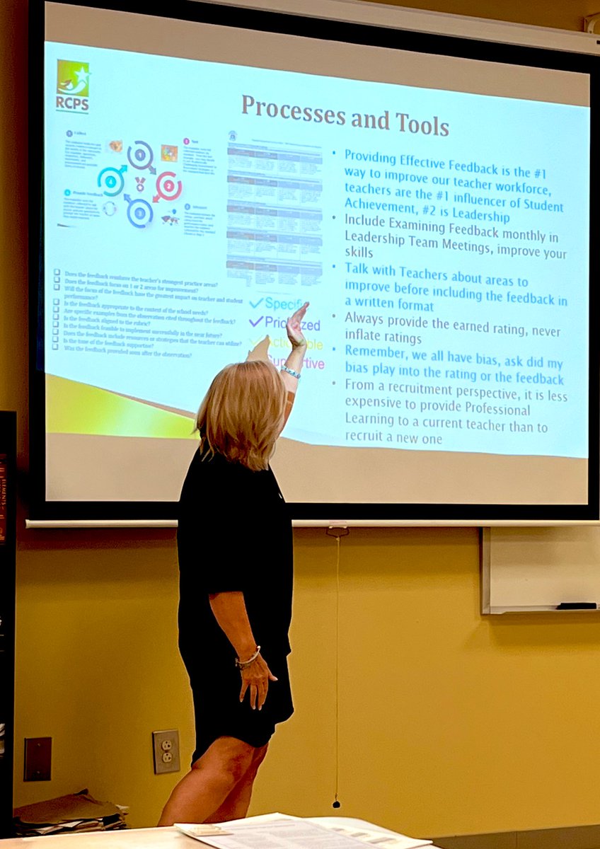 IAMLadyDunstan's tweet photo. RCPS Leadership Summit Day 2 was INSPIRING &amp; IMPACTFUL! Thank you to Dr. Kim McDermon for facilitating the Effective Feedback Training session &amp; providing processes and tools to take back to every school building. #rcpsleadershipsummit22 #rcpshumanresources #leadersbuilingleaders https://t.co/fBrx9aq9m6