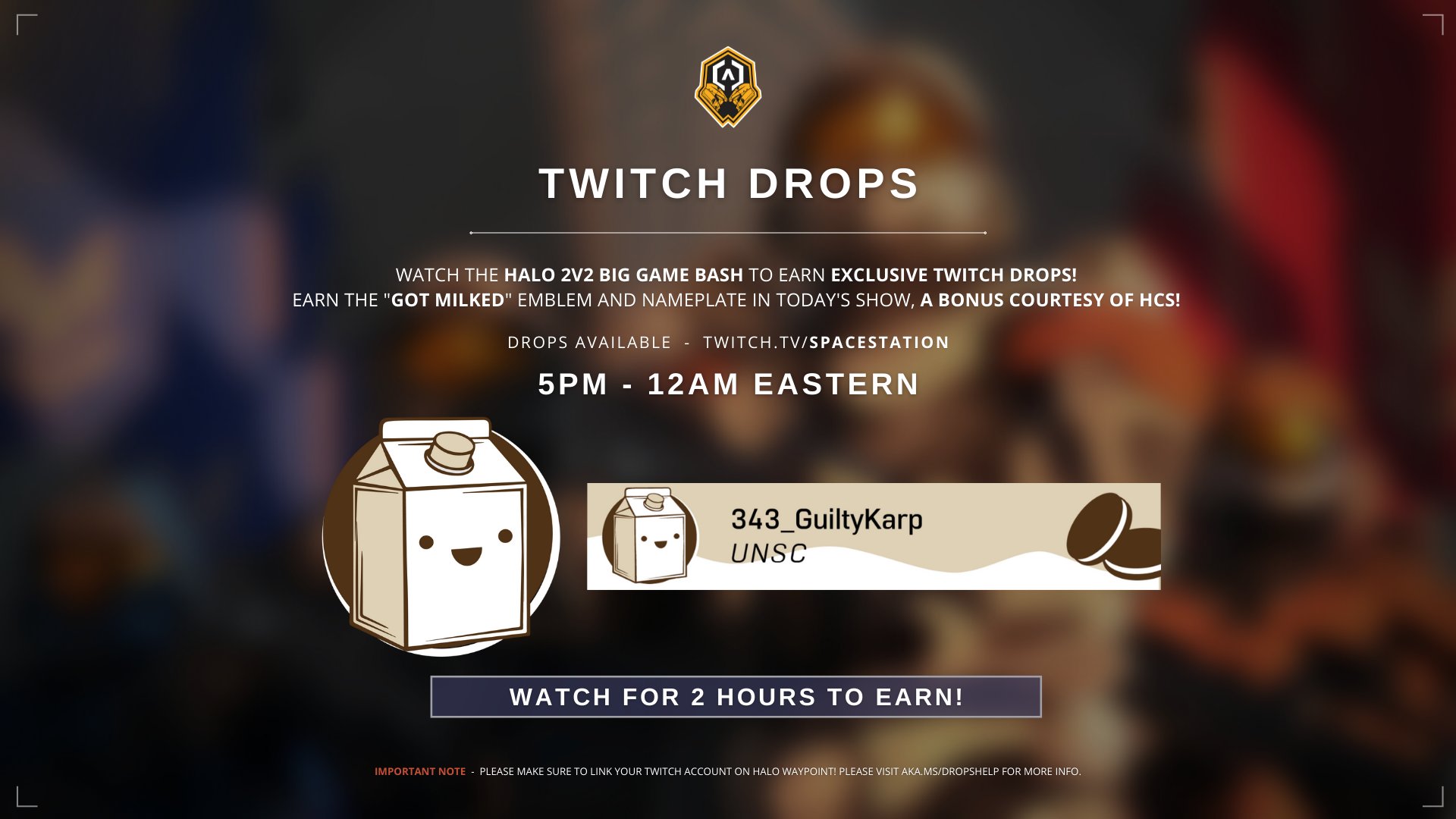 Airlock But Wait There S More One More Twitch Drop Item Has Been Added For You To Earn During Today S Halo 2v2 Big Game Bash Claiming Drops T Co S5dfjz7cz1 T Co Kroszy7lve Twitter