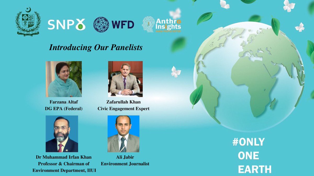 AnthroInsights's tweet photo. Introducing our prestigious pool of panelists for our webinar tomorrow on World Environment Day at 12 pm. #OnlyOneEarth 

Kindly register yourself here: https://t.co/9wuRF9nTQ9 https://t.co/c6uhHnS3Qs