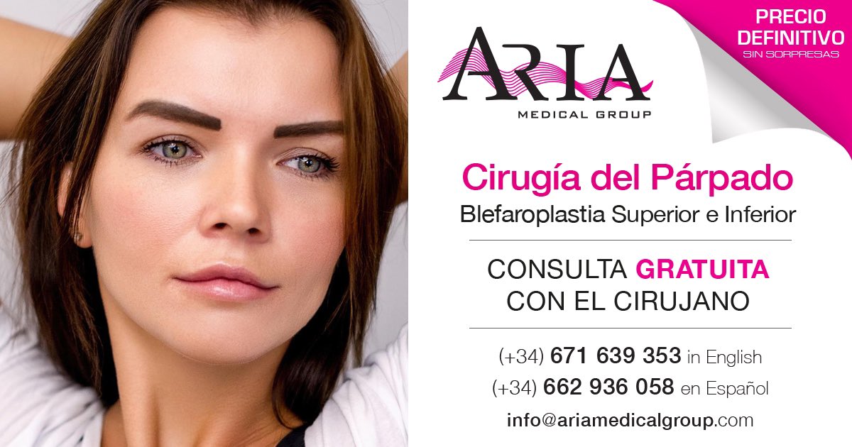 Cirugía del Párpado
Blefaroplastia Superior e Inferior
CONSULTA GRATUITA
CON EL CIRUJANO
(+34) 671 639 353 in English
(+34) 662 936 058 en Español
info@ariamedicalgroup.com