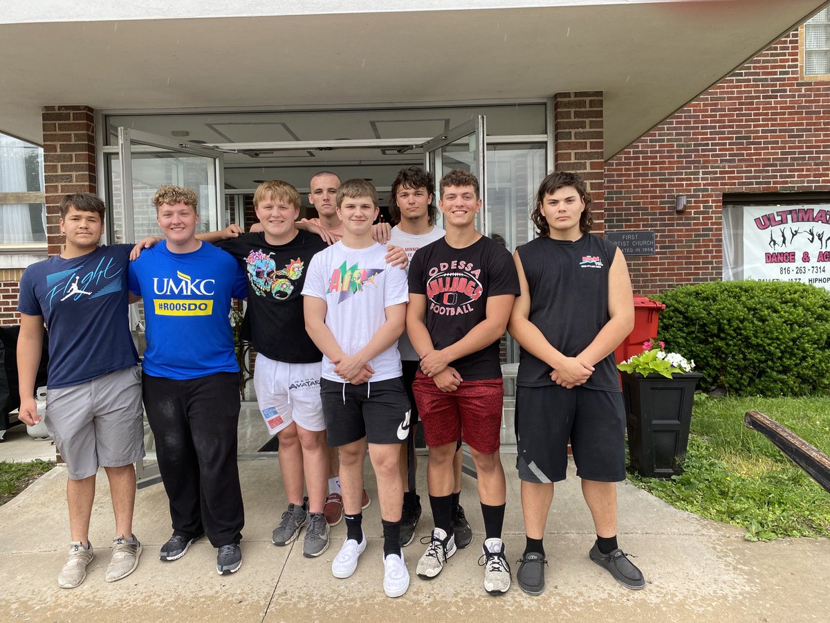 Big thank you to these members of the OHS Football team for giving their time to help set up for the “Eat in the Street” event this evening hosted by the Odessa Downtown Committee.  Thank you for giving back to our town.