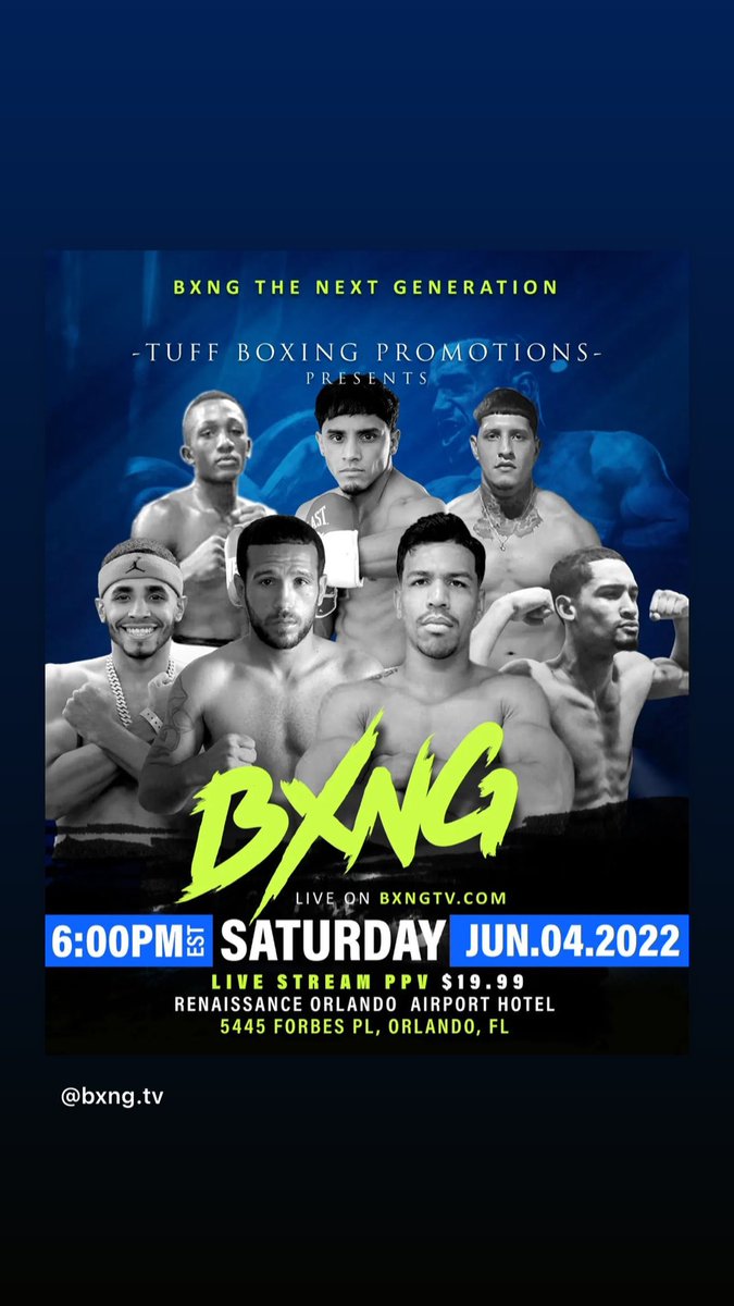 @teamlaperla ‘s 🇵🇷 own @angel_setitoff_gonzalez @el_xmen in action. 🗓 - Saturday, June 4 📍 - Orlando, FL 🖥 - @bxng.tv (bxngtv.com) 🥊 @tuffboxingpromotions @LatinboxSports @AngelaMagana1 .⁣ TUNE IN 🇵🇷
.⁣
.⁣
.⁣
#boxing#boxingnight #orlando  #teamlaperla#boricua